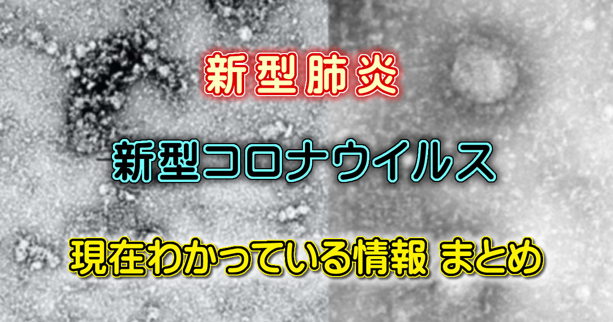 【新型肺炎】新型コロナウイルス情報 まとめ