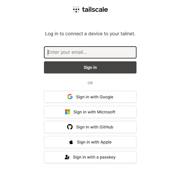 Tailscale へログイン